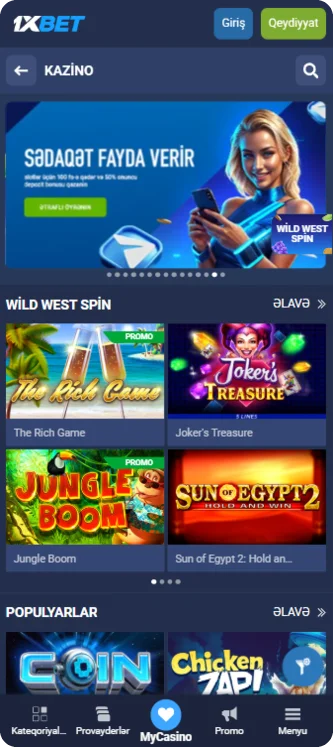 1xBet proqram oyunları