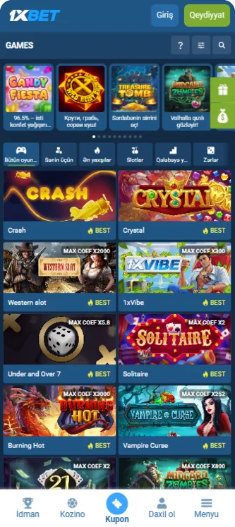 1xBet proqramı 1xGames